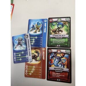 Skylanders Lot of 5 Cards And 11 Activation Stickers With Codes(2 Freebies)